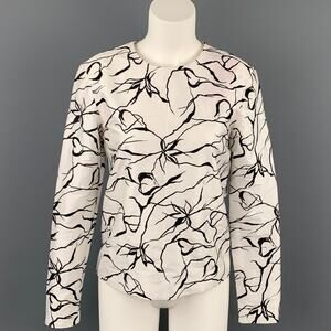 MANISH ARORA Size S White & Black Silk Dress Top